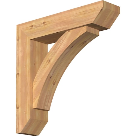 Ekena Millwork Thorton Slat Smooth Bracket w/ Offset Brace, Western Red Cedar, 7 1/2"W x 32"D x 32"H BKT0806X32X32THR06SWR